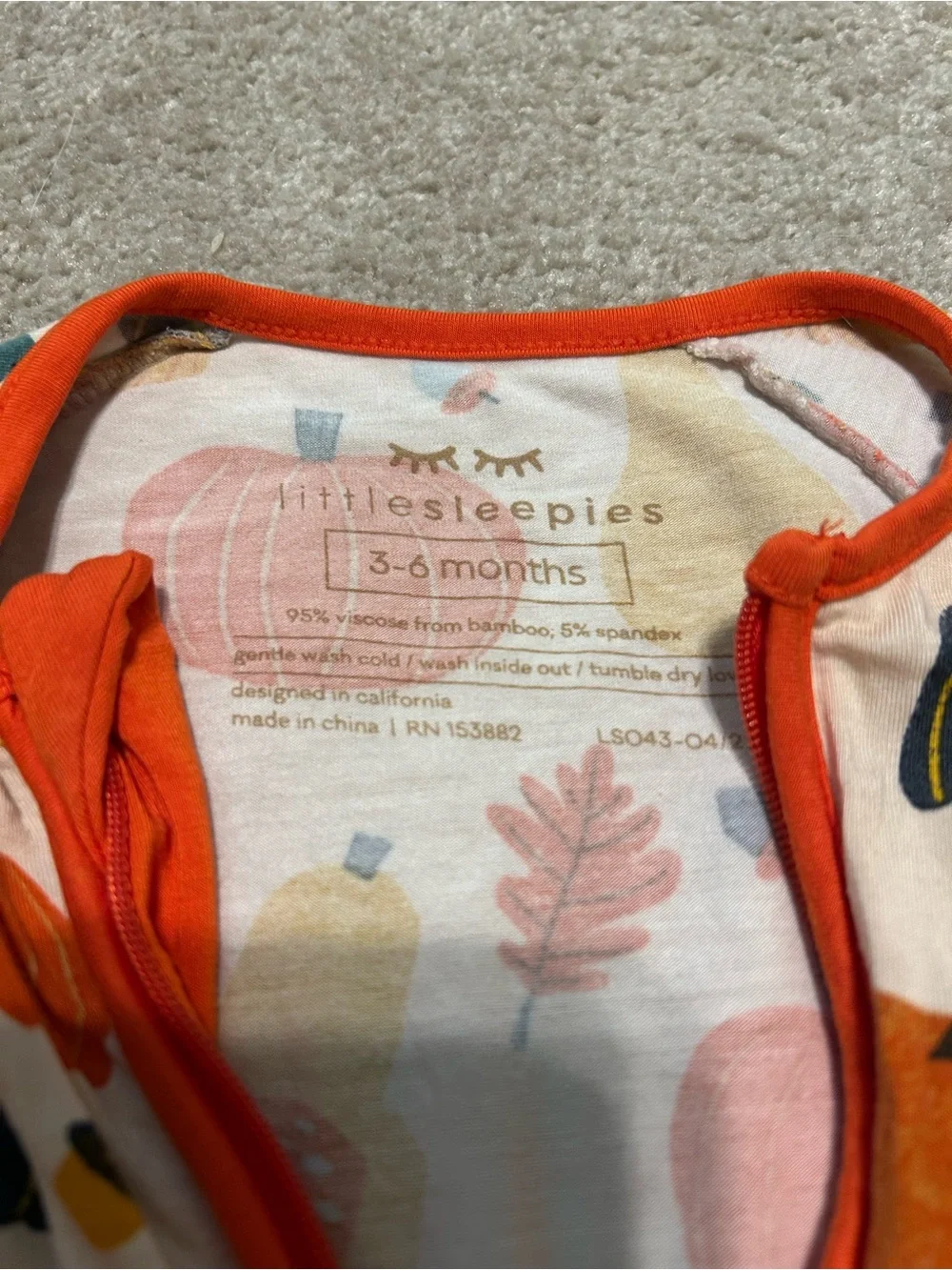 Little Sleepies Autumn Harvest 3-6mo